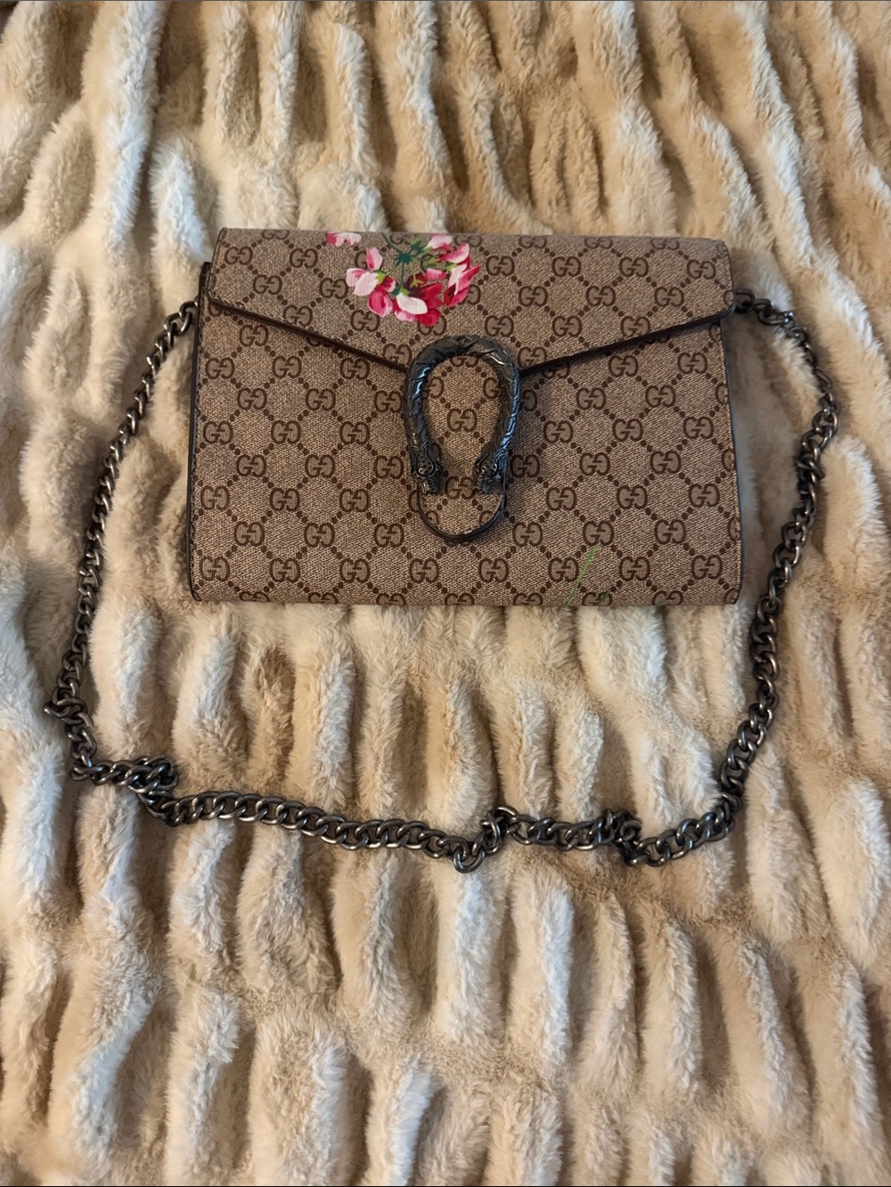GG Supreme Crossbody with Pink Floral Accent
